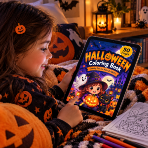lecture enchantée du coloriage d’halloween